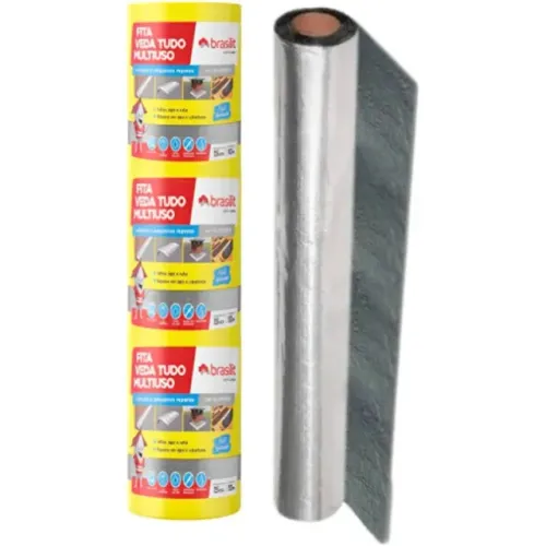 Fita asfaltica adesiva Brasilit 90CM X 10M aluminio