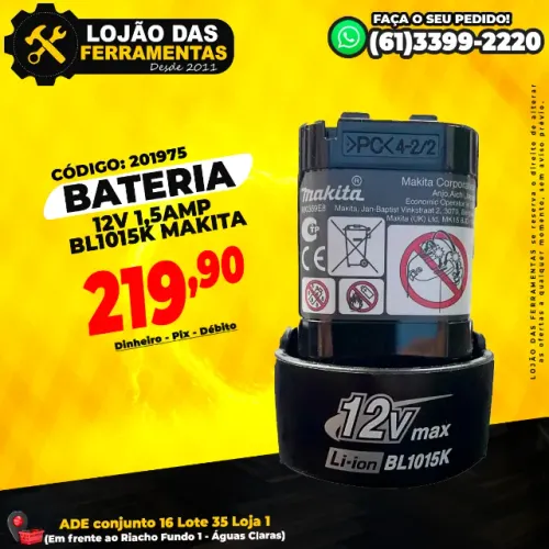Bateria 12V 1,5Amp BL1015K Makita