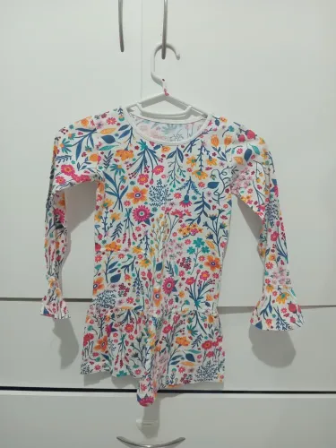 Vestido Infantil Floral Manga Longa