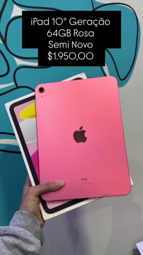 Aparelho Seminovo: iPad 10 64GB Rosa - R$ 1.950,00