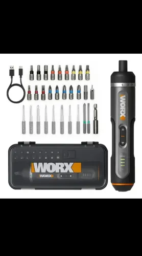 Parafusadeira Elétrica Worx com Kit de Bits nova nunca usada