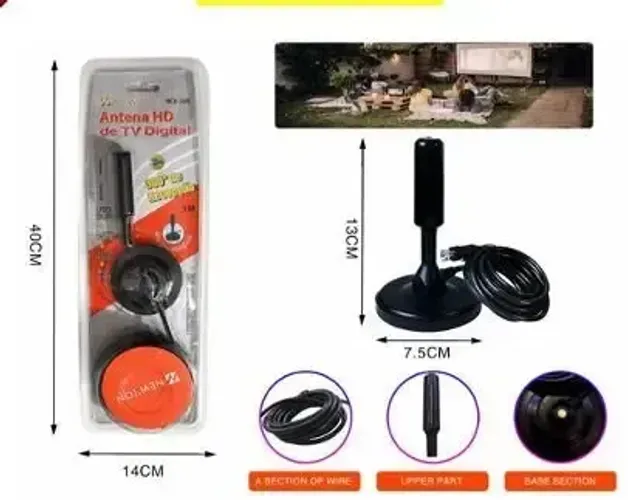 ANTENA TV DIGITAL HDTV UHF VHF INTERNA 4 DBI E CABO
