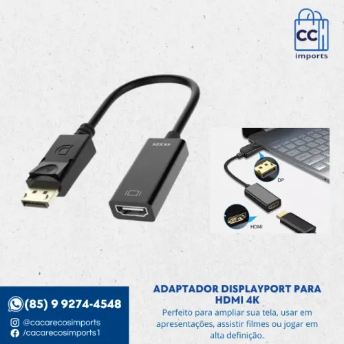 Adaptador DisplayPort para HDMI 4k