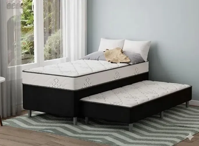 Cama Box Solteiro com Auxiliar vitória