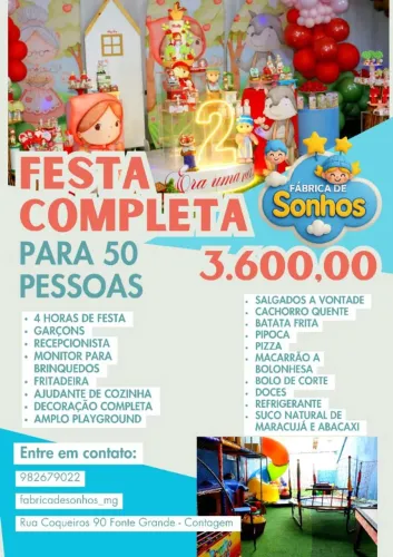 Espaço mais decoração e buffet completo