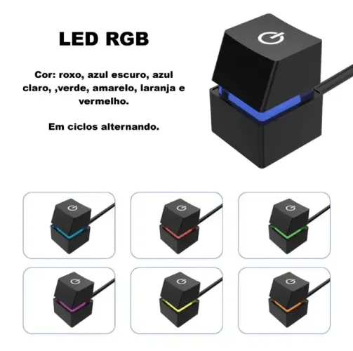 Botão liga/desliga SW PC 2m c/ led