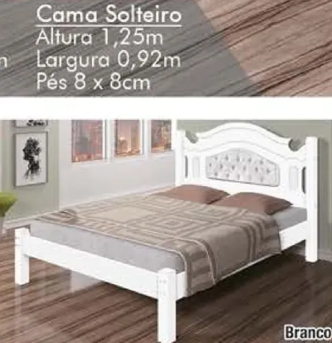 Cama casal madeira maciça 