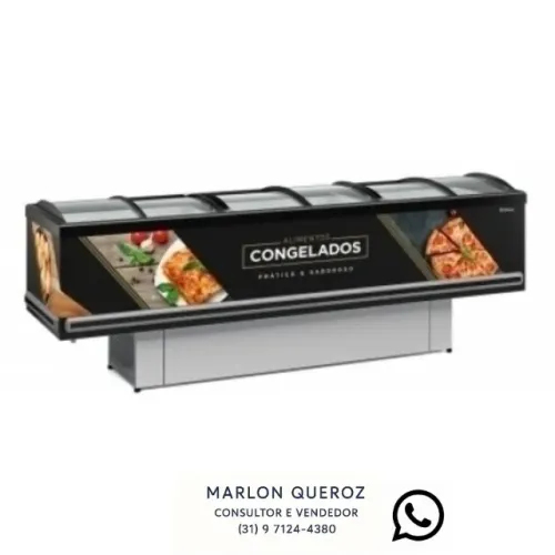Ilha para Congelados 2,9 Metros Gelopar Preta