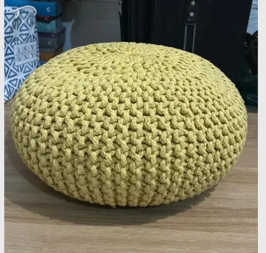 Puff Redondo de Crochê