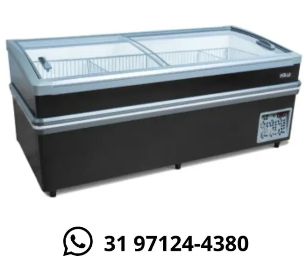 Ilha de Congelados 2M Vidro Curvo Polar 220v