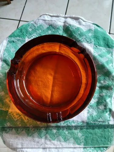 Cinzeiro vintage âmbar vidro gross