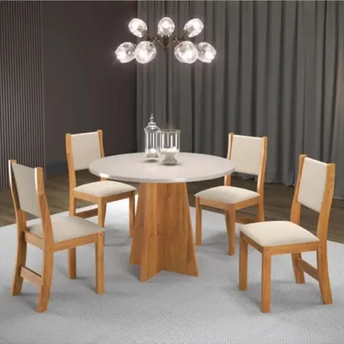Mesa de Jantar Flipp 90×90 c 4 Cadeiras Brisa Até 12x - Frete Grátis 