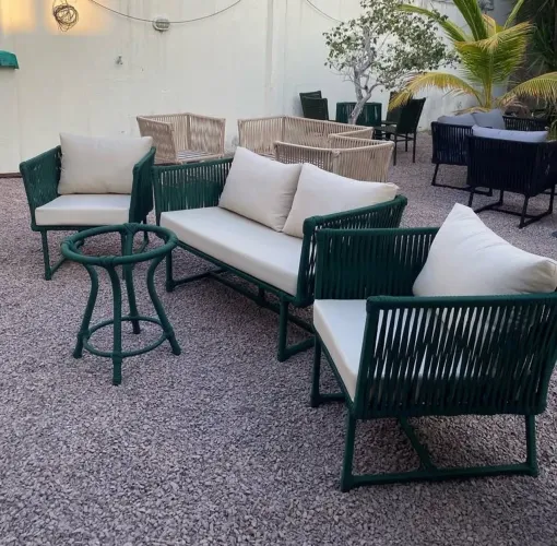 Jogo de sofá em corda náutica disponível em todas as cores 