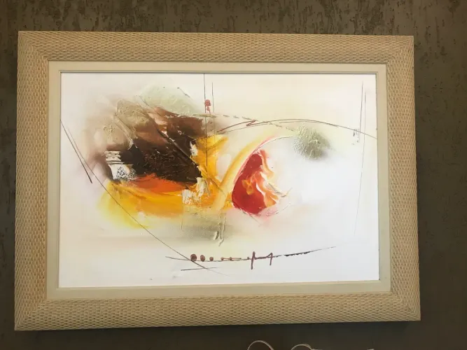 Quadro Abstrato Moderno em Moldura