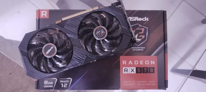 Placa de Vídeo RX 570 Phantom Gaming Elite ASRock AMD Radeon, 8GB 256bits GDDR5