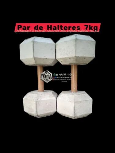 Par de Halteres 7kg - Concreto e PVC