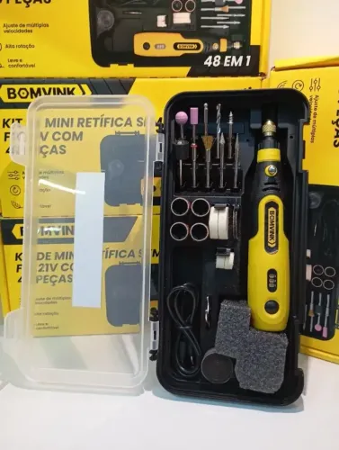 Kit Mini Retífica a Bateria Bomvink BOM-9731 com Maleta