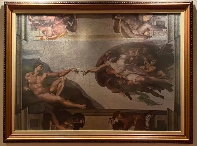 Quadro Quebra-Cabeças Montado 5000 peças Criação de Adão (Moldura e Vidro)