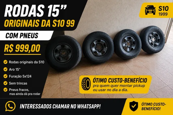 ? JOGO DE RODAS 15? ORIGINAIS GM S10 99 ?
