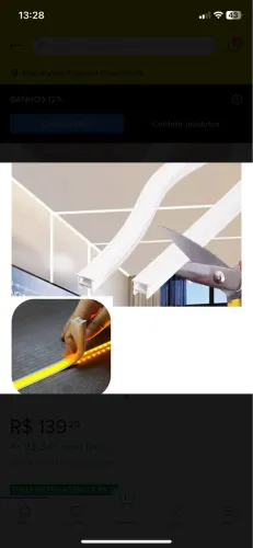 Perfil Led embutir flexível  40 metros 
