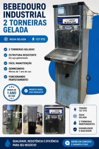 Bebedouro industrial 2 torneiras 127 vts