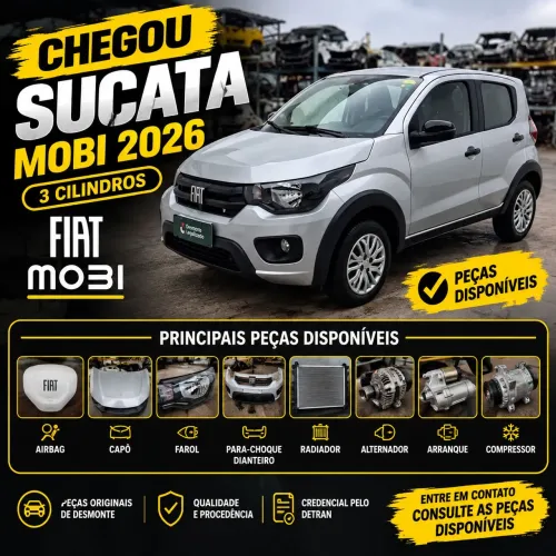 Chegou sucata Fiat Mobi 2026 ? 3 cilindros