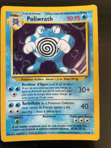 Poliwrath Holográfico 13/102 Base Set Pokémon Wizards 1999