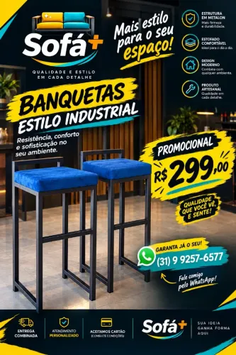 PAR DE BANQUETAS INDUSTRIAIS - R$ 299,00