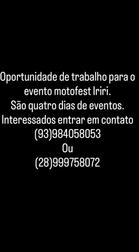 Oportunidade de trabalho