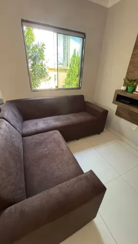 Sofá Marrom L 5 lugares