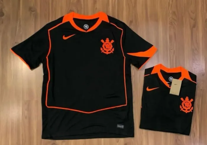 Camisa Corinthians Preta com Laranja