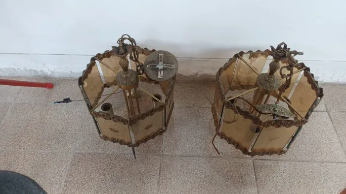 Par de lustri antigo bronze Desapego 380 reais