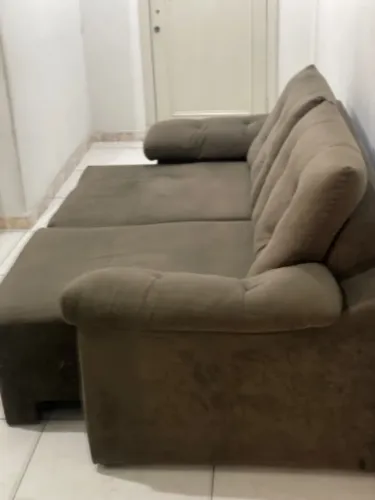 Sofá retrátil 3 lugares marrom