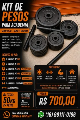 Kit de peso para academia
