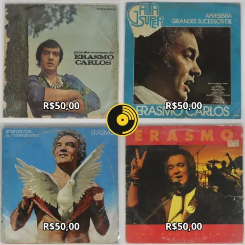 Discos de Vinil Erasmo Carlos Wanderlea e Roberto Carlos Jovem Guarda