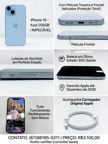 Iphone 15 256gb - Azul