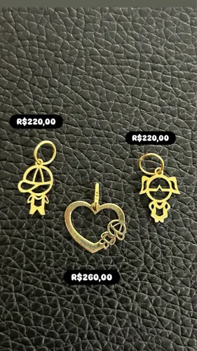 Pingente filhos em ouro 18k