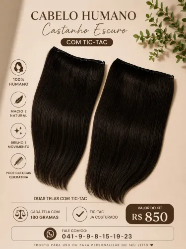 Cabelo humano no tique taque