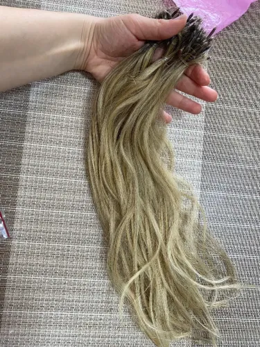 Cabelo humano loiro esfumado 45cm
