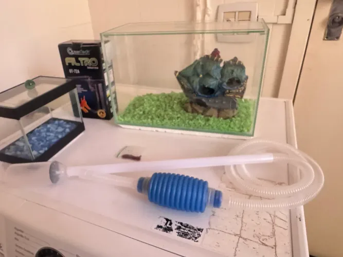 2 aquários e e acessórios para peixinhos
