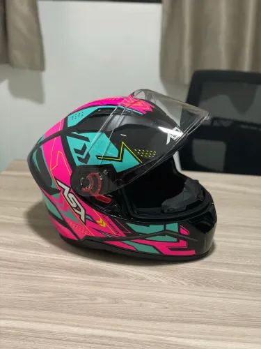 Capacete City SV Tiffany Rosa (Fechado) com Óculos Interno - ASX