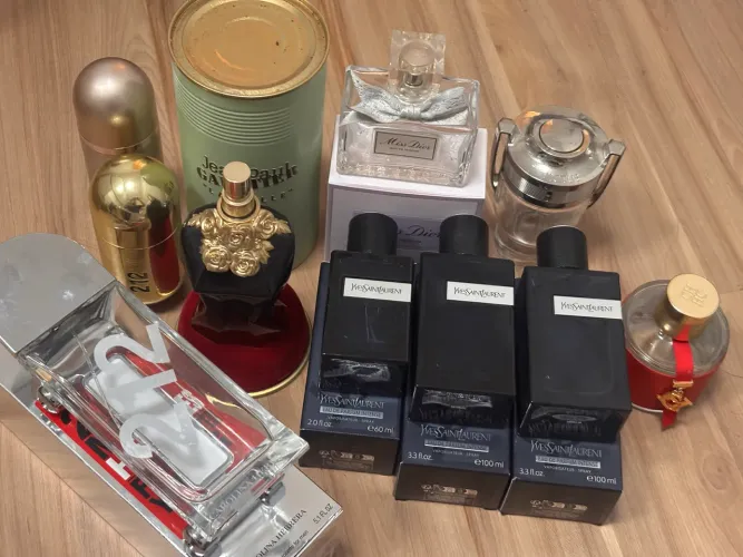 Frascos de perfumes vazios 212 , Dior , YSL , Invictus , J P Gaultier