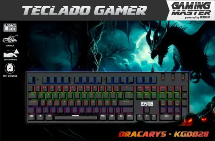 Teclado Gamer Mecânico Dracarys Switch Blue - Kmex Kgdb28 *ENTREGA GRÁTIS*