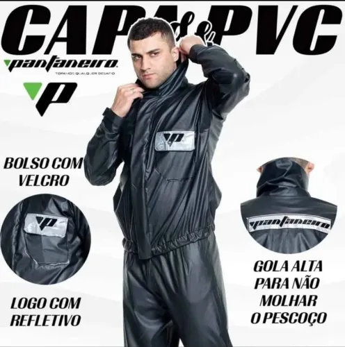 Promoção da Melhor Capa De Chuva - Pantaneiro Pvc Com Bolso Impermeável