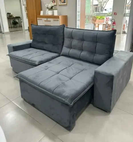 Sofá retratil e reclinavel com pillow de 10cm (alto conforto)