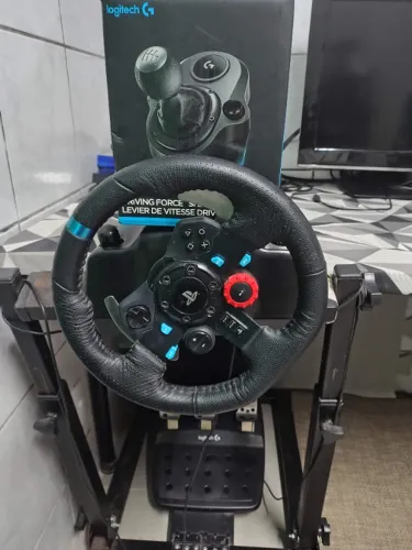 simulador completo, logitech g29 + cambio + suporte cockpit
