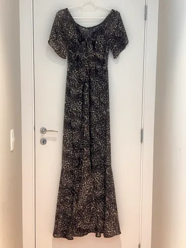 Vestido longo - estampa Onça - tamanho P