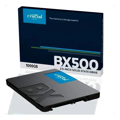 SSD Crucial BX500, 1 TB, 2.5, Sata III, Leitura 540MB/s, Gravação 500MB/s, Novo, Lacrado