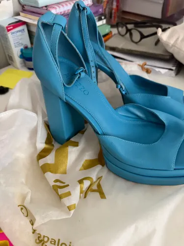 Meia pata Arezzo azul 