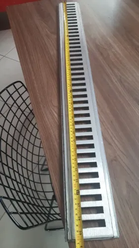 Conjunto Grelha de alumínio e porta Grelha 10x100cm - Construinox